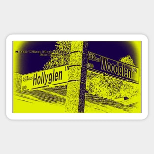 Hollyglen Lane & Woodglen Drive, San Dimas, California by Mistah Wilson Sticker